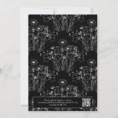 Minimale Zwart Wit Bloemen QR Code Elegante Bruilo Kaart (Achterkant)
