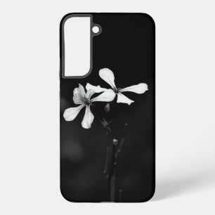 Minimale zwart-wit bloemen samsung galaxy hoesje