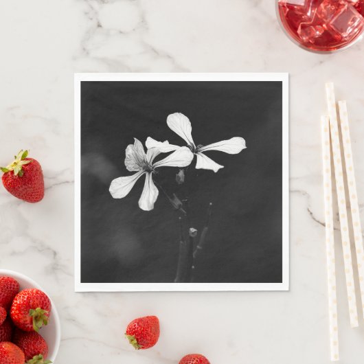 Minimale zwart-wit bloemen servet (Insitu)