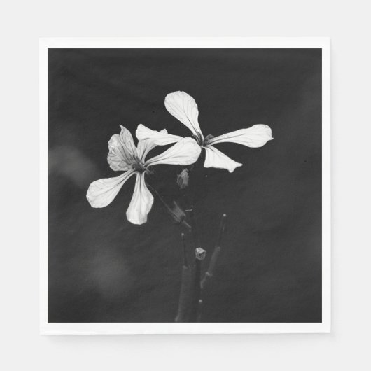 Minimale zwart-wit bloemen servet (Voorkant)