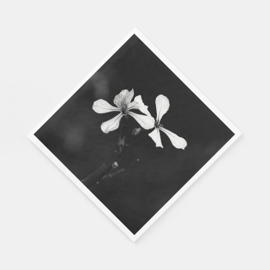 Minimale zwart-wit bloemen servet (Hoek)