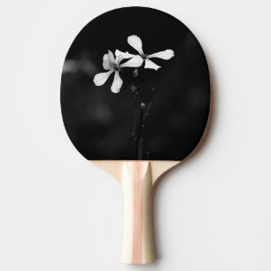Minimale zwart-wit bloemen tafeltennisbatje