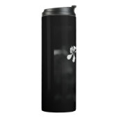 Minimale zwart-wit bloemen thermosbeker (Gedraaid links)