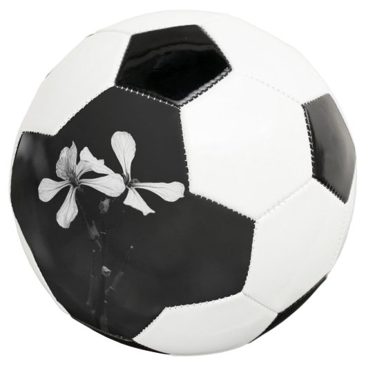 Minimale zwart-wit bloemen voetbal (Drie kwart)