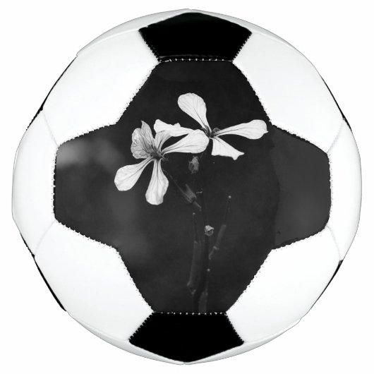 Minimale zwart-wit bloemen voetbal (Voorkant)