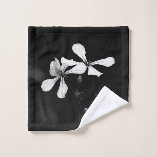 Minimale zwart-wit bloemen washandje (Wasdoekje)