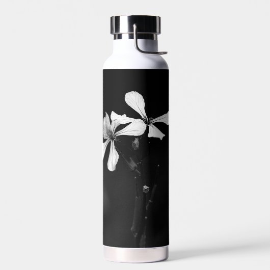 Minimale zwart-wit bloemen waterfles (Links)