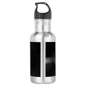 Minimale zwart-wit bloemen waterfles  (Achterkant)