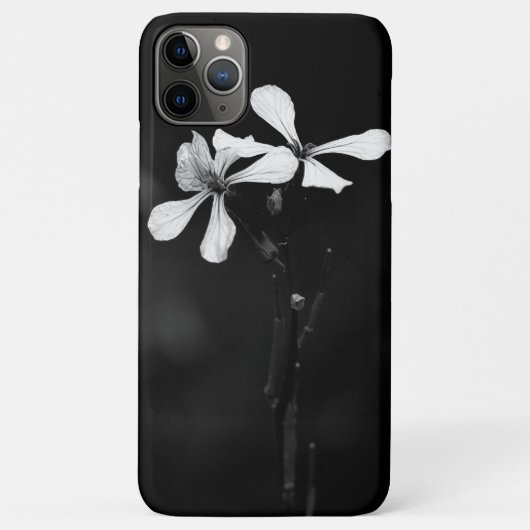 minimale zwart-wit bloemmotief Case-Mate iPhone case (Achterkant)