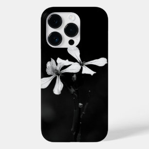 minimale zwart-wit bloemmotief Case-Mate iPhone 14 pro hoesje