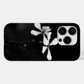 minimale zwart-wit bloemmotief Case-Mate iPhone case (Achterkant (horizontaal))