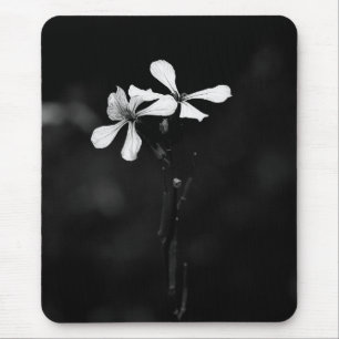 minimale zwart-wit bloemmotief muismat