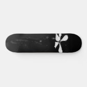 minimale zwart-wit bloemmotief persoonlijk skateboard (Horizontaal)