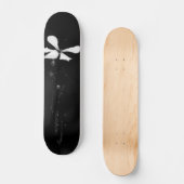 minimale zwart-wit bloemmotief persoonlijk skateboard (Voorkant)