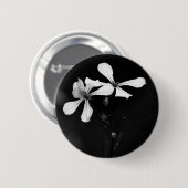 minimale zwart-wit bloemmotief ronde button 5,7 cm (Voorkant /achterkant)