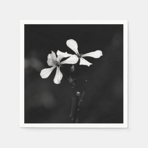 minimale zwart-wit bloemmotief servet