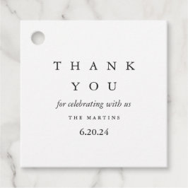 Minimale zwart-wit bruiloft dank u bedankjes labels