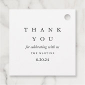 Minimale zwart-wit bruiloft dank u bedankjes labels (Achterkant)