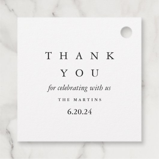 Minimale zwart-wit bruiloft dank u bedankjes labels (Achterkant)