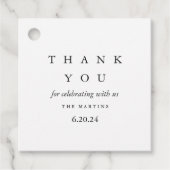 Minimale zwart-wit bruiloft dank u bedankjes labels (Voorkant)