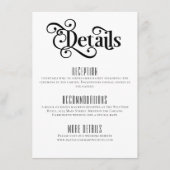 Minimale zwart-wit bruiloft details informatiekaartje (Voorkant)