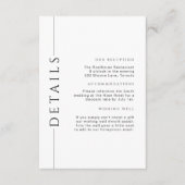 Minimale zwart-wit bruiloft details Invoegen Informatiekaartje (Voorkant)