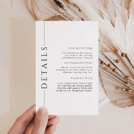 Minimale zwart-wit bruiloft details Invoegen Informatiekaartje