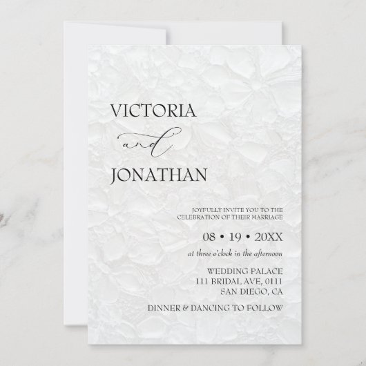 Minimale zwart-wit bruiloft kaart (Voorkant)