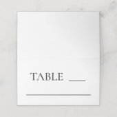 Minimale zwart-wit bruiloft plaatskaartje (Buitenkant ongevouwen)