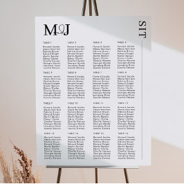 Minimale zwart wit bruiloft zitgrafiek MADDY Poster