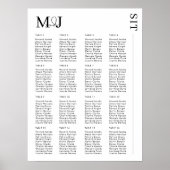 Minimale zwart wit bruiloft zitgrafiek MADDY Poster (Voorkant)