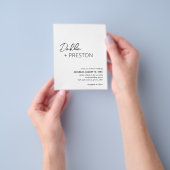 Minimale zwart-wit budget bruiloft uitnodiging flyer (Hand)