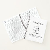 Minimale zwart-wit cake bakkerij gebak recept notitieboek (Binnen)
