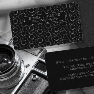 Minimale Zwart-Wit Camerapatroon Fotografie Visitekaartje