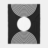 Minimale zwart-wit cirkel patroon fleece deken (Voorkant)