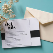 Minimale zwart-wit details informatiekaartje