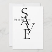 Minimale Zwart Wit Eenvoudige Typografie Bruiloft Save The Date (Achterkant)