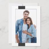 Minimale zwart-wit eenvoudige vette foto bruiloft kaart (Achterkant)