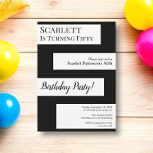 Minimale zwart-wit elegante chique 50e verjaardag