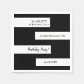 Minimale zwart-wit elegante chique 50e verjaardag servet (Voorkant)