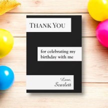 Minimale zwart-wit elegante chique verjaardag