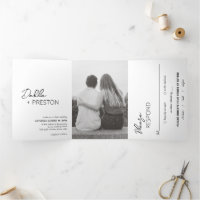 Minimale zwart-wit foto moderne bruiloft