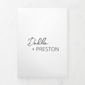 Minimale zwart-wit foto moderne bruiloft drieluik uitnodiging (Cover)