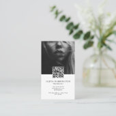 Minimale zwart-wit foto QR Code Logo Visitekaartje (Staand voorkant)