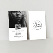 Minimale zwart-wit foto QR Code Logo Visitekaartje