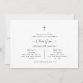 Minimale zwart-wit genderneutrale doop kaart (Voorkant)