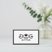 Minimale zwart-wit hondenoppas Walker Groomer Visitekaartje (Staand voorkant)