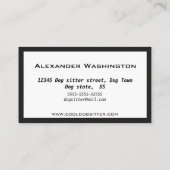 Minimale zwart-wit hondenoppas Walker Groomer Visitekaartje (Achterkant)