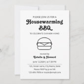 Minimale zwart-wit housewarming bbq kaart (Voorkant)