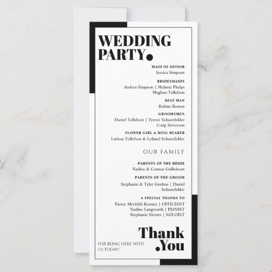 Minimale zwart-wit huwelijksprogramma's (Achterkant)